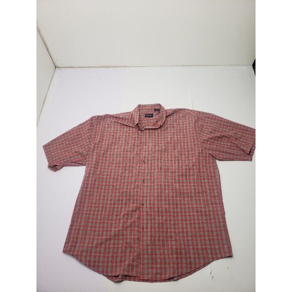Puritan Men's Button Up Short Sleeve Red/Blue Plaid Shirt Size X-Large Tall - Picture 4 of 16